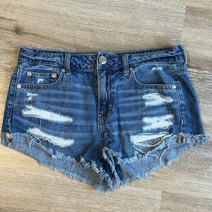 American Eagle Outfitters Frayed Blue Jean Shorts